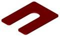 Horse Shoe Shim 1/8 x 3 x 4, RED Plastic (Case of 1,000)